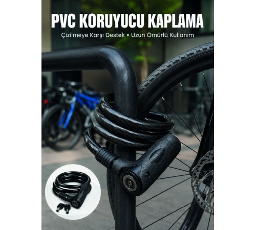 24 mm Kalın Çelik Halat ile Motosiklet ve Bisikletiniz İçin Güçlü Güvenlik
