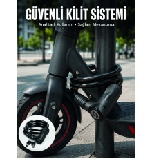 Kalın PVC Kaplamalı Dayanıklı Motosiklet ve Bisiklet Güvenlik Kilidi