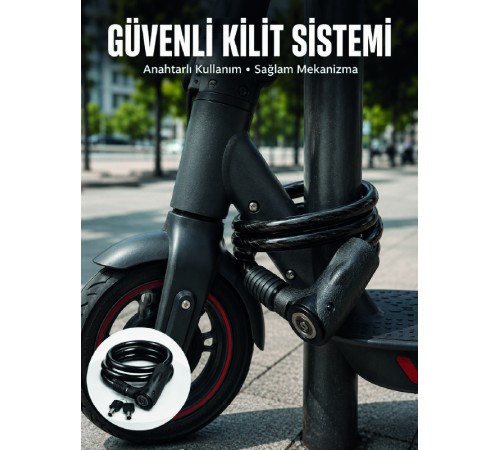 Kalın PVC Kaplamalı Dayanıklı Motosiklet ve Bisiklet Güvenlik Kilidi