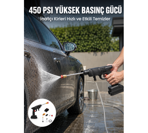 Kablosuz Taşınabilir Basınçlı Yıkama Tabancası Köpük Şişeli