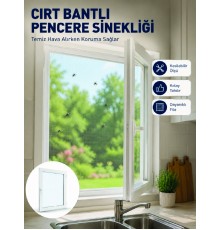 Şeffaf File Yapılı Cırt Bantlı Pencere Sinekliği Pratik Kullanım