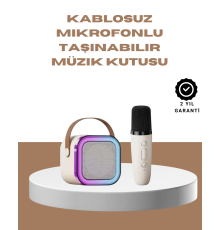 Bluetooth Karaoke Mikrofon ve Hoparlör Seti Taşınabilir