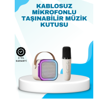 Karaoke Mikrofon Hoparlör Seti Bluetooth Kablosuz Taşınabilir