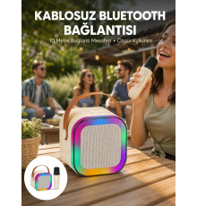 Karaoke Mikrofon Hoparlör Seti 6 Saat Kullanım Süresi Yeni Nesil