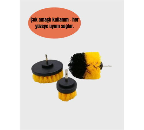 Derinlemesine Temizlik İçin Dayanıklı Kıllı Matkap Fırçası Başlığı