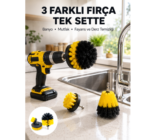 Banyo, Mutfak, Jant ve Fayans Temizliği İçin Uygun Matkap Başlığı