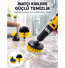 Yüksek Devirde Etkili Temizlik Sağlayan Matkap Ucu Fırça Seti