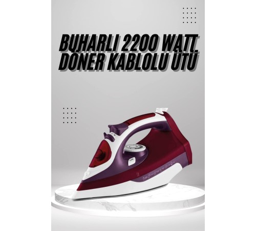 Seramik Tabanlı Kırmızı 2200 Watt Şok Buharlı Ütü