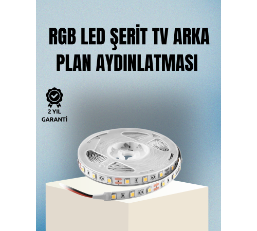 TV Arkası LED Şerit Işık Otomatik Açma Kapama Özellikli 2mt