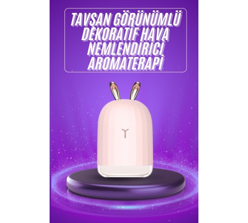 Aromaterapi Hava Nemlendirici Dekoratif USB Şarjlı Tavşan Nemlendirici