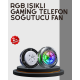 RGB  Telefon Fanı Sessiz Soğutucu Tüm Akıllı Telefonlara Uygun