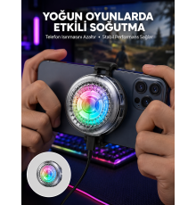 RGB LED Telefon Soğutucu Fan Yüksek Hızlı Soğutma Cooler Yeni Nesil