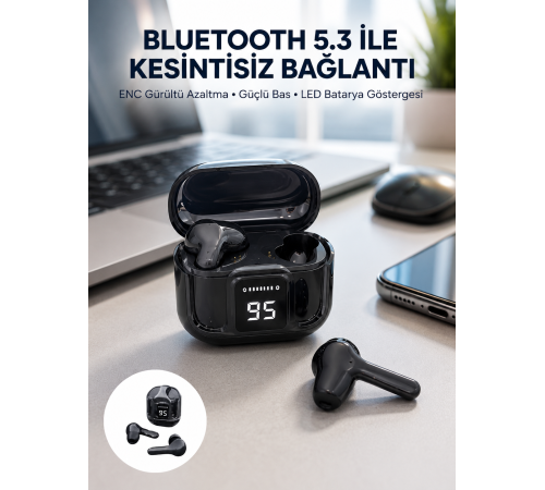 Yeni Nesil Ultrapods Pro Bluetooth Kulaklık Extra Bass Yüksek Mikrofon Kalitesi