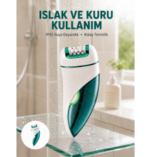Profesyonel 3 in 1 Epilasyon Cihazı LED Aydınlatmalı Suya Dayanıklı Şarjlı VGR Epilatör Yeni Nesil