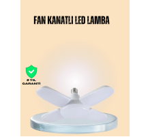 Yüksek Işık Güçlü LED Ampül 4 Kollu Katlanır Pervane Tasarım