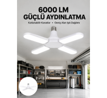 Enerji Tasarruflu LED Ampül 60 Watt 4 Kollu Beyaz Işık Yeni Nesil