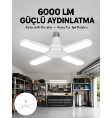 Enerji Tasarruflu LED Ampül 60 Watt 4 Kollu Beyaz Işık Yeni Nesil
