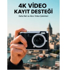 48 MP Dijital Kamera 4K Video Çekim Özellikli Kompakt Tasarım