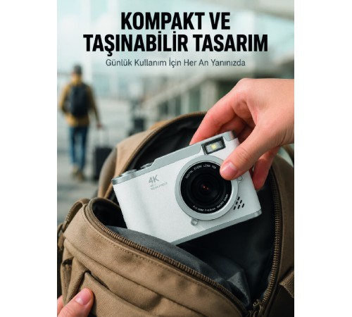 Taşınabilir Dijital Kamera Otomatik Odaklama ve Beauty Modu