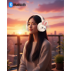 Peluş Tavşan Kulaklı Bluetooth Kulaklık Kablosuz Müzik ve TF Kart Destekli