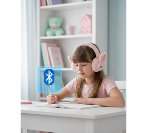 Şarjlı Tavşan Tasarımlı Kablosuz Bluetooth Kulaklık Stereo Ses ve Hafıza Kart Destekli