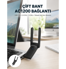 USB WiFi Adaptör – 1200 Mbps Hız