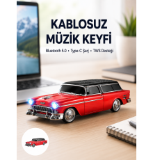 Vintage Tasarımlı LED Işıklı Bluetooth Hoparlör 10W