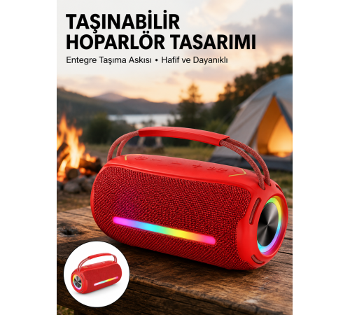 USB/SD/AUX Girişli Hoparlör – 10 W × 2 Çift Sürücü