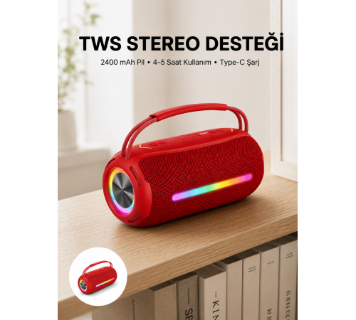 Bluetooth Kablosuz Hoparlör – Taşınabilir, Güçlü Ses
