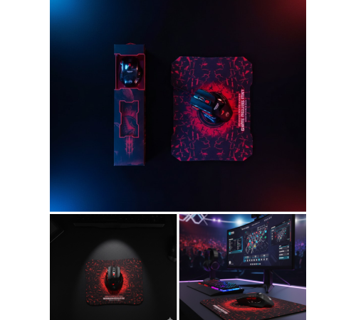 Işıklı  Mouse ve Mousepad Seti Ergonomik Tasarım ve RGB Aydınlatma