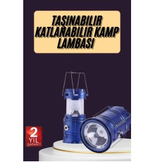 Kamp Feneri Şarj Edilebilir Güneş Enerjili Işıldak USB Şarjlı
