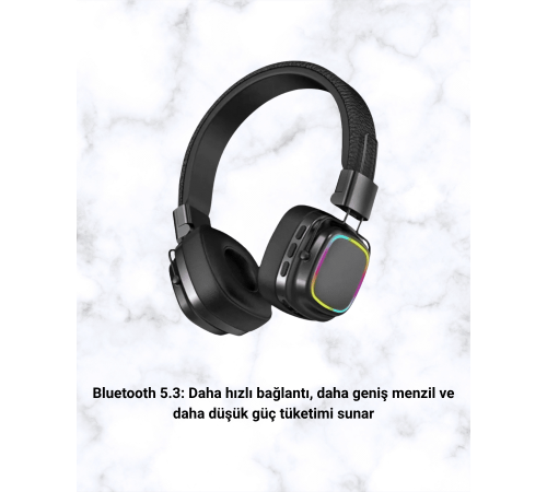 Yüksek Ses Kaliteli Kablosuz Kulak Üstü Kulaklık – BT 5.3