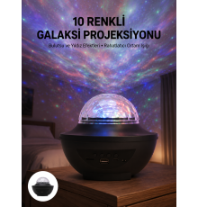 Masa ve Gece Lambası Renkli Projektör Işıklı Disko Topu Bluetooth Hoparlör