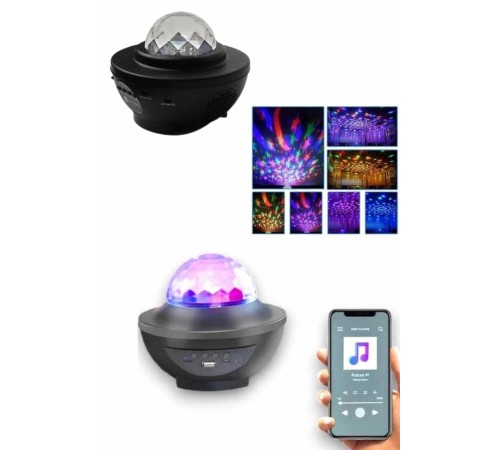 Masa ve Gece Lambası Renkli Projektör Işıklı Disko Topu Bluetooth Hoparlör