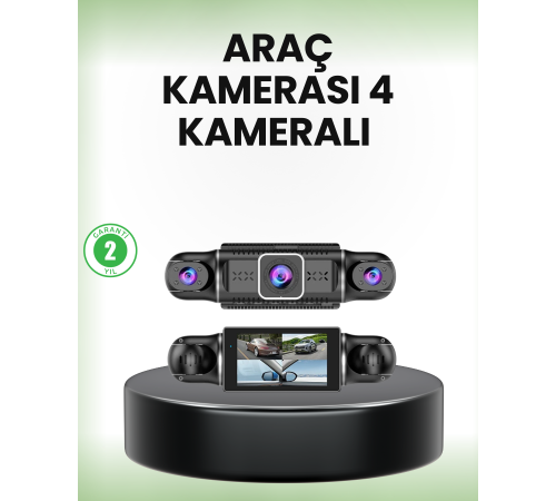 GPS’li 4 Kameralı Araç İç Dış Kayıt Sistemi 1080P WiFi Destekli