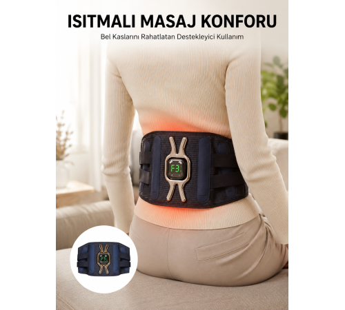 Isıtmalı Bel ve Bacak Masaj Kemeri Vücut Destekli