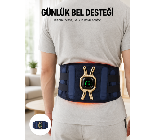 Çok Fonksiyonlu Masaj Kemeri Isı ve Titreşim Destekli