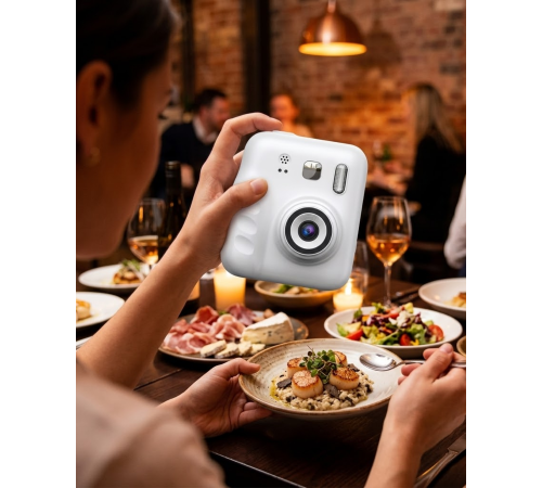 Mini Çocuk Fotoğraf Makinesi Baskı Özellikli Video Çekim 4 Kağıt Rulo Hediyeli