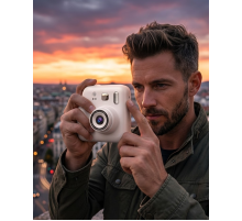 Eğlenceli Baskılı Çocuk Fotoğraf Makinesi Video Çekim 4 Rulo Kağıt 5 Kalem Set