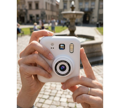 Çocuk Dijital Baskılı Kamera 5 Kalem 4 Rulo Kağıt Hediyeli Eğlenceli Fotoğraf Makinesi