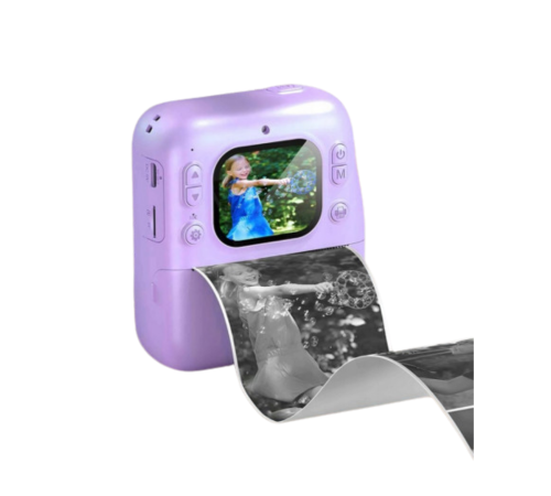HD Ekranlı Çocuk Fotoğraf Makinesi Video Kayıt ve Baskı Kağıdı Kalem Hediyeli