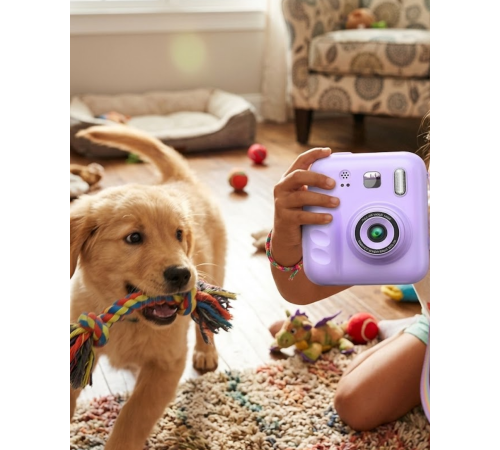 Çocuk Dijital Fotoğraf Makinesi Anında Baskı ve 4 Rulo Kağıt 5 Kalem Hediye