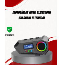 Suya Dayanıklı Bluetooth İnterkom 5.4 Hoparlör 500mAh Batarya ve FM Radyo Özellikli