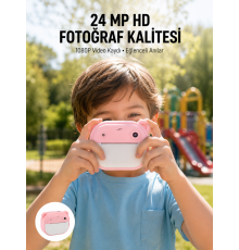 Anında Baskı Özellikli Şipşak Kamera 24MP HD Çift Lensli ve 32GB Hafızalı