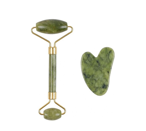 Yeşim Taşı Yüz Bakım Seti Çift Başlıklı Roller ve Gua Sha