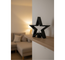 Yıldız Mumluk Siyah Modern Salon ve Raf Dekoru