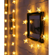 5 Metre 20 Yıldızlı LED Işık Zinciri Daylight Beyaz Salon ve Oda Dekoru