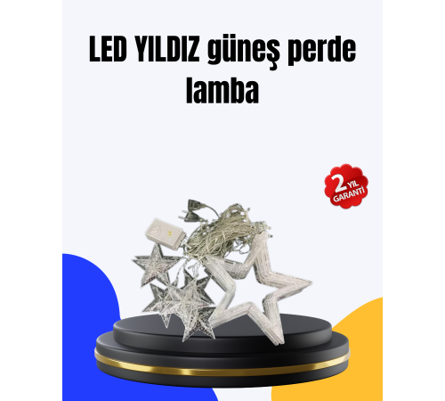 Yıldız Figürlü Perde Peri Led 3x3 Metre Dekoratif Işık