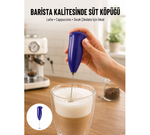 Portatif Kahve Köpürtücü – Latte, Cappuccino, Milkshake ve Puding Yapıcı