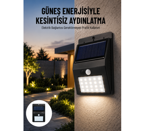 Solar Dekoratif Lambası Sensörlü Led Işık Bahçe Aydınlatma Yeni Nesil